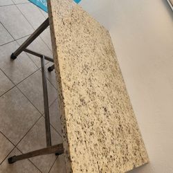 Dalas white granite slab width35.5in, thickness 2in, length 57.5cin. Height with base is 38in