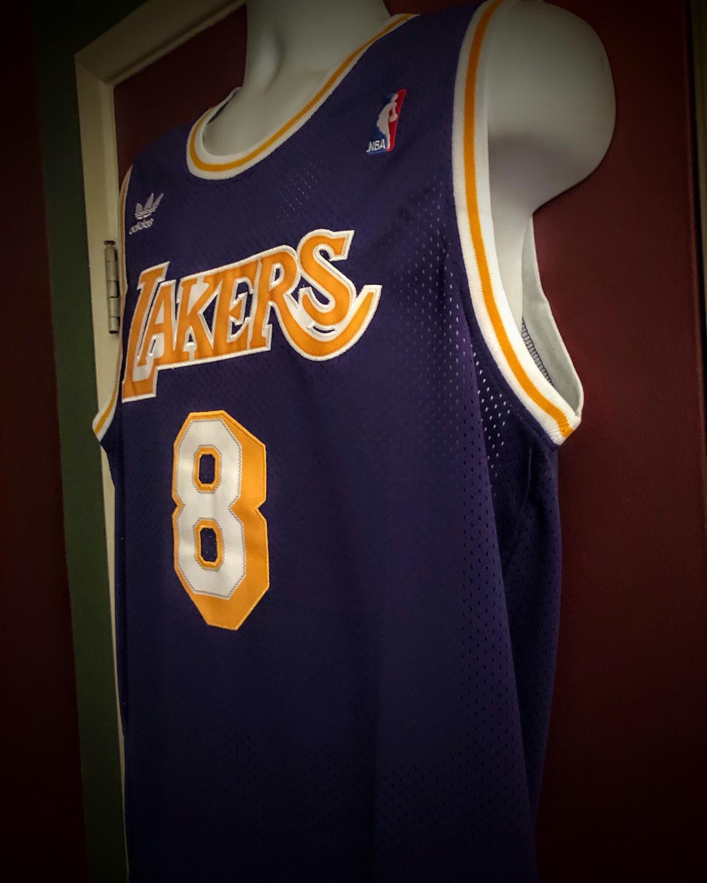 Men's Los Angeles Lakers #8 Kobe Bryant Purple R.I.P Signature
