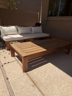 NEED GONE TODAY - Outdoor Wooden Patio Set - Red Cedar Couch with  table and cushions included