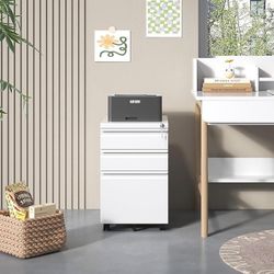 3 Drawer Filing Cabinet with Lock, File Cabinets for Home Office, Locking File Cabinet,