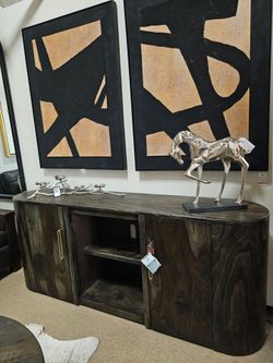 New Quality and Unique Modern 80" Solid Wood TV Stand