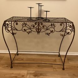 Decorative Bronze Table With Candle Holder