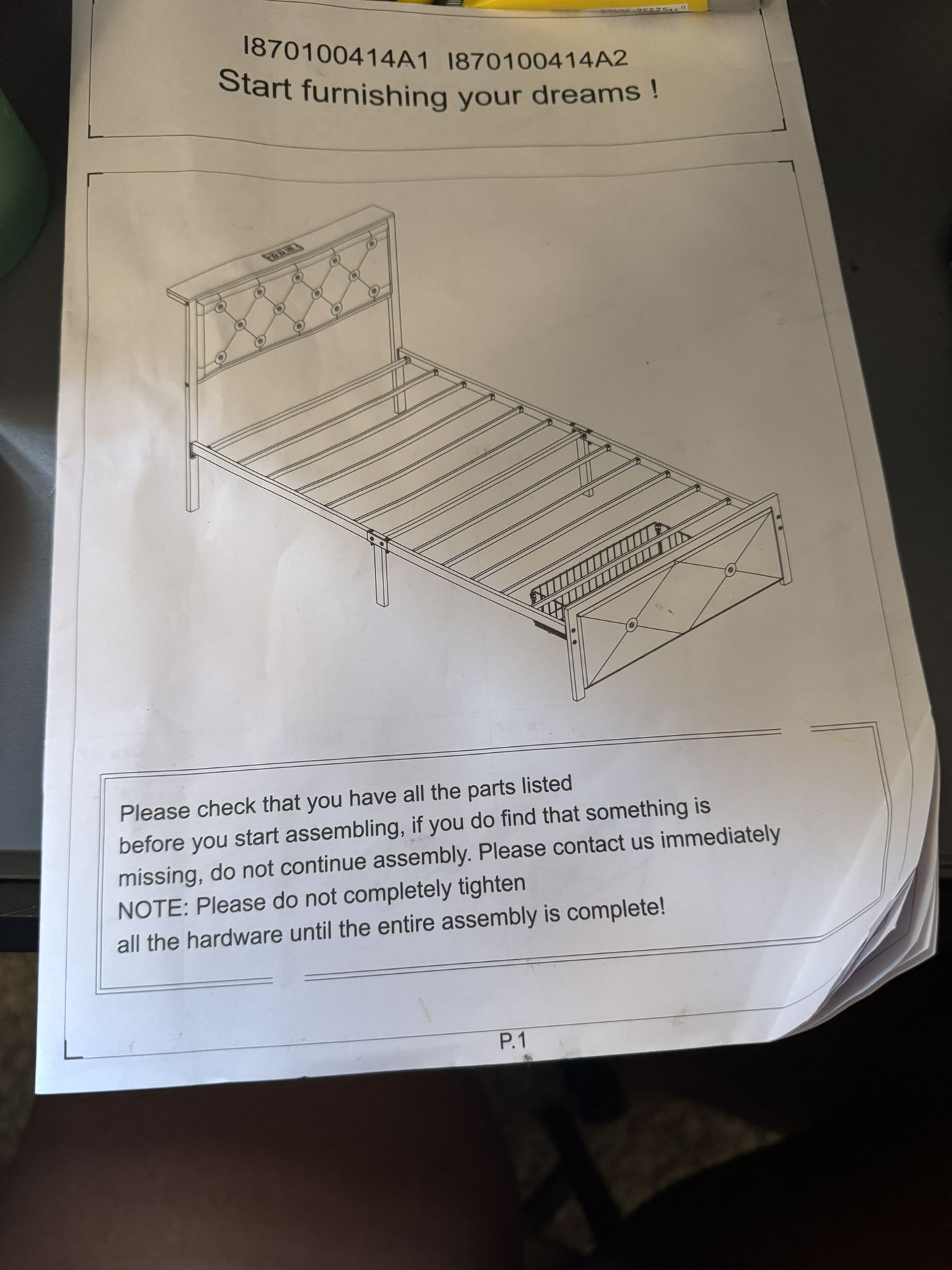 New Twin Size Bed In Box