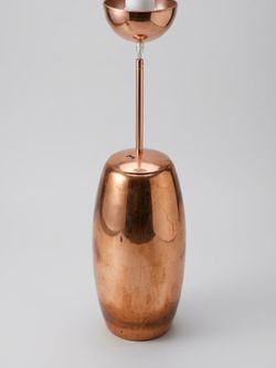 Vintage Mid-Century Modern Copper Capsule / Pill Pendant Light 28”