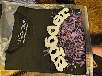 Sp5der Black Graphic T-Shirt medium