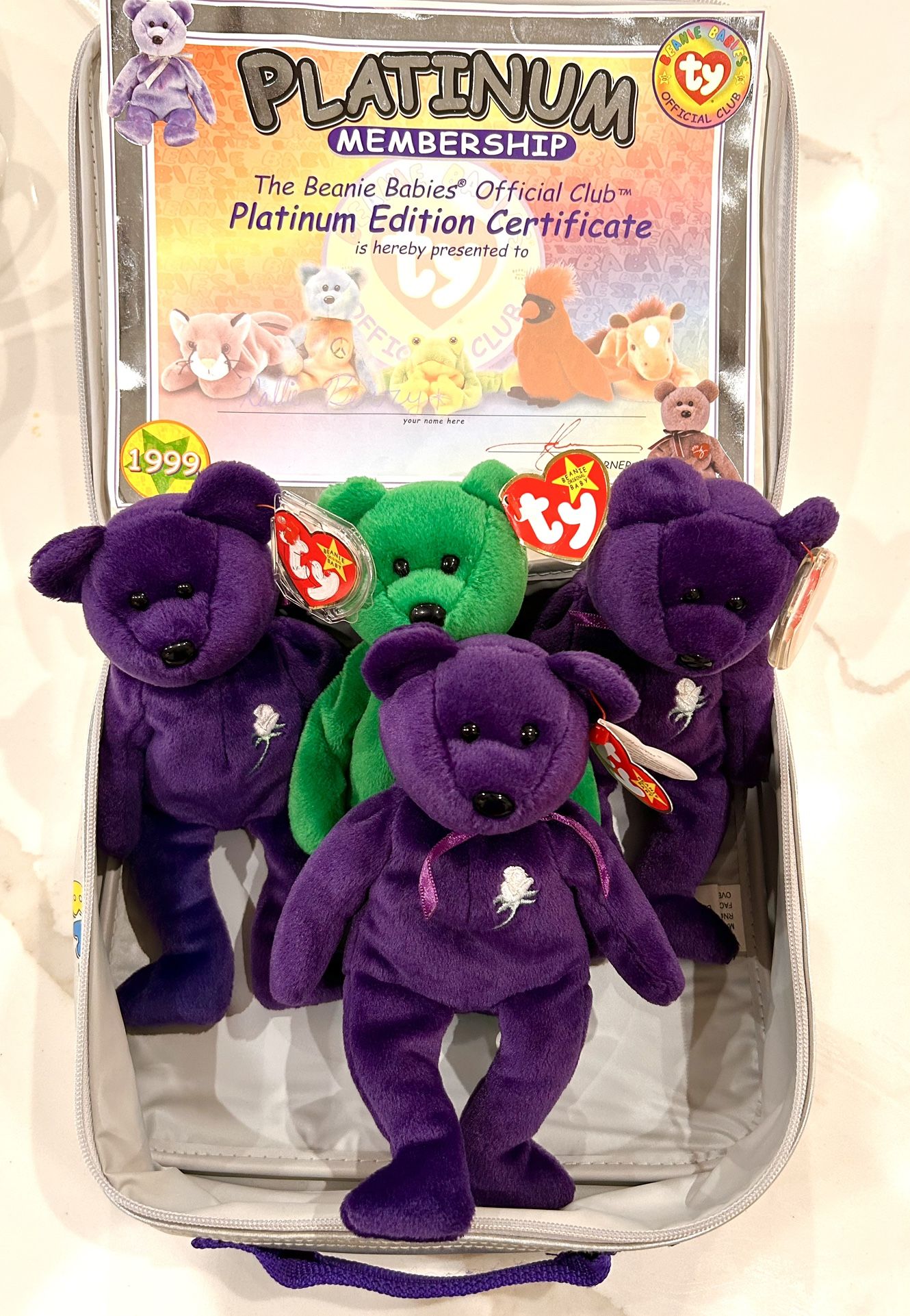 1997 HARD TO FIND 1st edition Princess Diana Beanie Baby X3 And