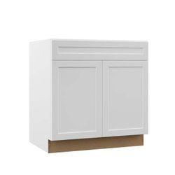 Designer Series Melvern 33 in. W x 24 in. D x 34.5 in. H Assembled Shaker Sink Base Kitchen Cabinet in White