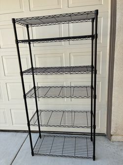 6-Tier Black Wire Storage Shelving Unit