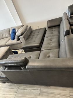 Ibiza grey sectional with ottoman only $899. Easy finance option. Same same-day delivery.