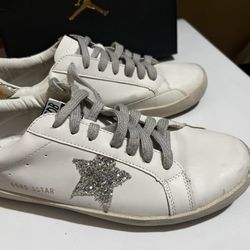 White And Silver Star  Sneakers 
