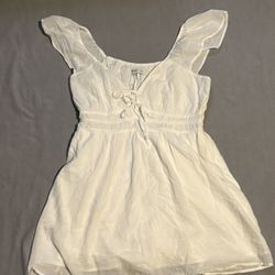 Hollister white babydoll top 