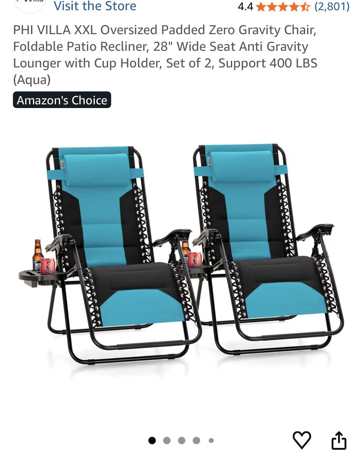 (2) NEW- Zero Gravity Chairs