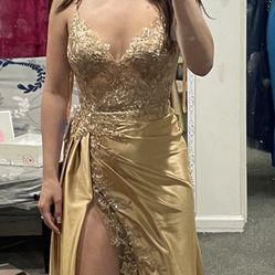 Gold Prom Dress 