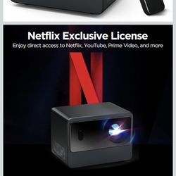 1000 ANSI Netflix Licensed Projector 1080P Smart Mini Projector with WIFI & Bluetooth, Auto Focus & 6D Keystone, Dolby Audio, Portable Projector with 