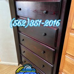 Cherry 2 Knob Jumbo Pinewood Dresser Drawer Chest Comoda 