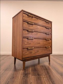 MCM American Walnut Highboy Dresser by Broyhill Lenoir