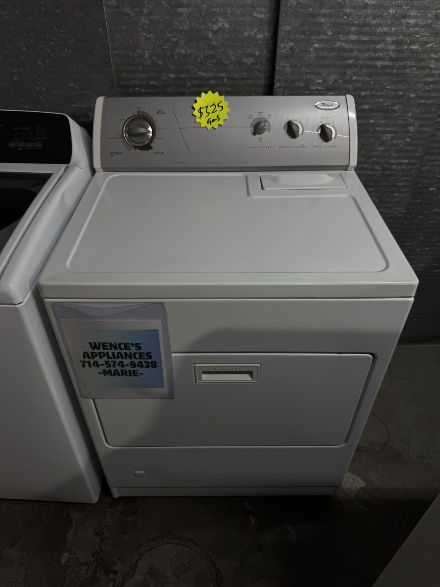 WHIRLPOOL GAS DRYER COLOR WHITE