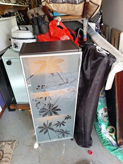New 42x16x12 frosted glass floor  cabinet