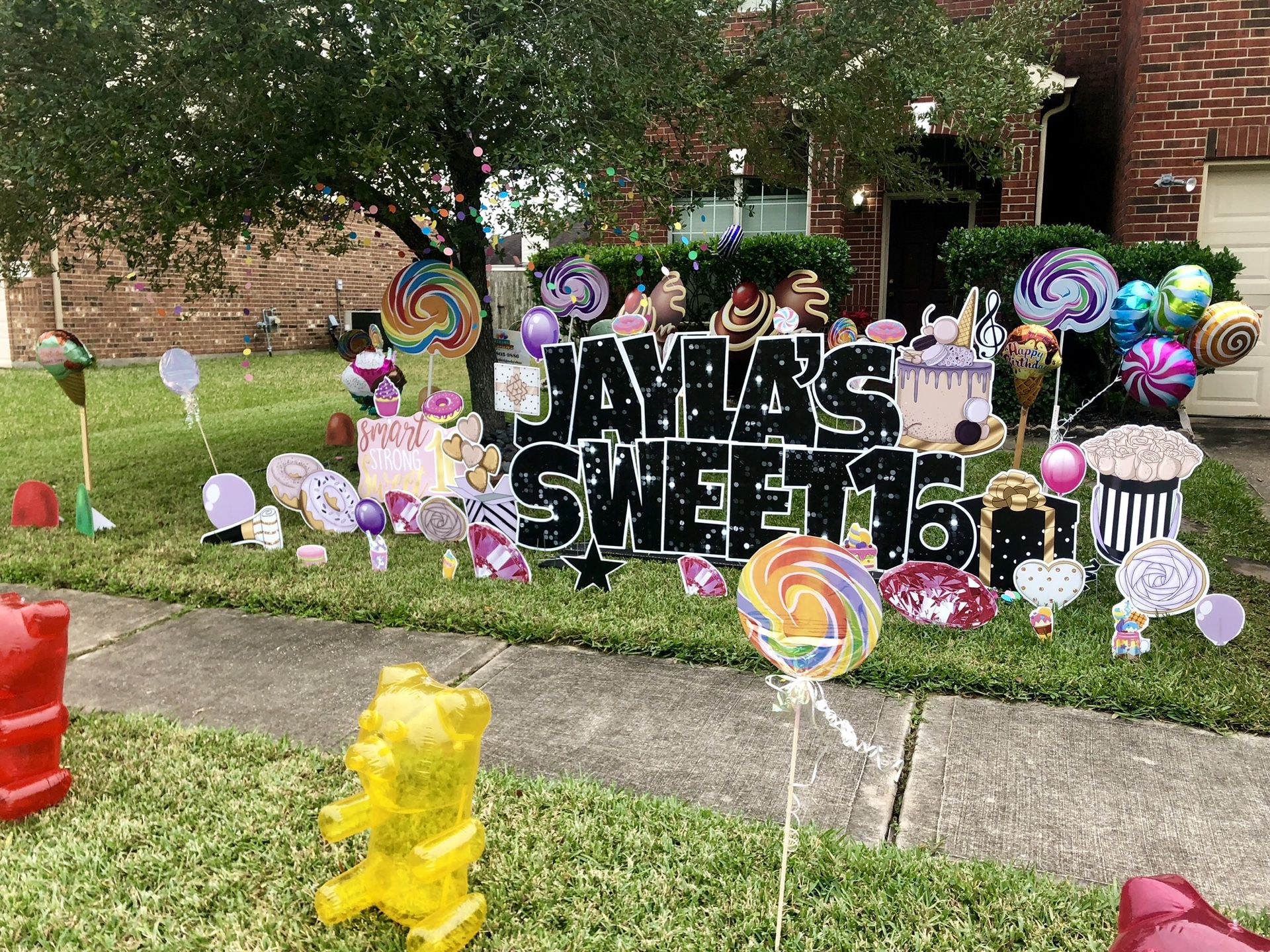 Used sweet 16 birthday yard decorations candy 1st birthday for Sale in