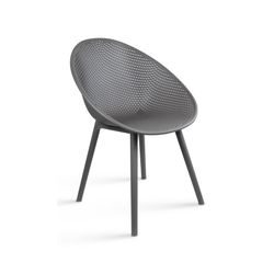 Contemporary Modern Plastic Dining Chair Plastic Legs with Breathable Perforated Egg Shaped Seat for Indoor/Outdoor Use