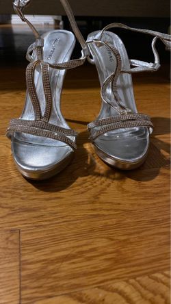 Silver high heels