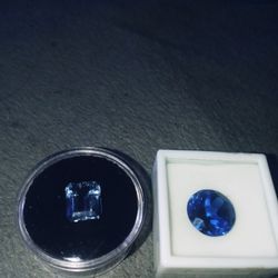 3.95 Carat Lab Sapphire-6 Carat Auqamarine Loose Stone's