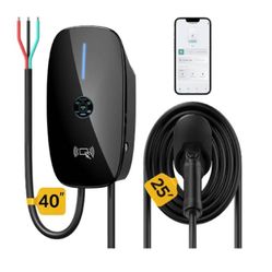 Lever 2 EV Charger with App Control, 48 Amp, Black