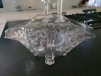 Vintage Etched Crystal Bowl