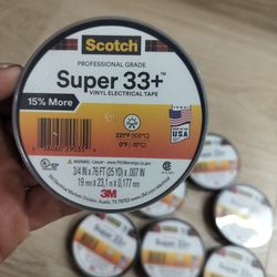 10 Rolls Of Scotch 3M Super 33+ Vinyl Electrical Tape