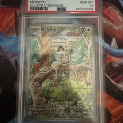 Phantasmal Flames Meowth IR 106/094 PSA 10 Pokemon Card
