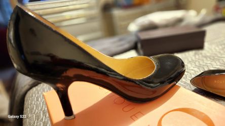 PRELOVED BOUTIQUE 58 SIZE 9M Black Patent Leather Stiletto Heels