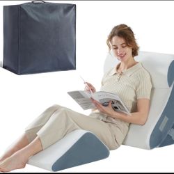 4pcs Orthopedic Bed Wedge Pillow for Sleeping, Memory Foam Pillows Set for Post Surgery, Back and Leg Pain Relief, Triangle Adjustable Support Pillow 