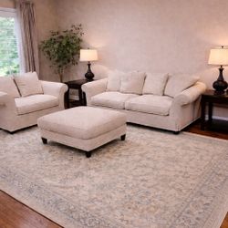 WHI Living Room Set – Sofa, Chair, Ottoman, 2 Lamps