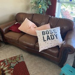 Brown Leather Sofa