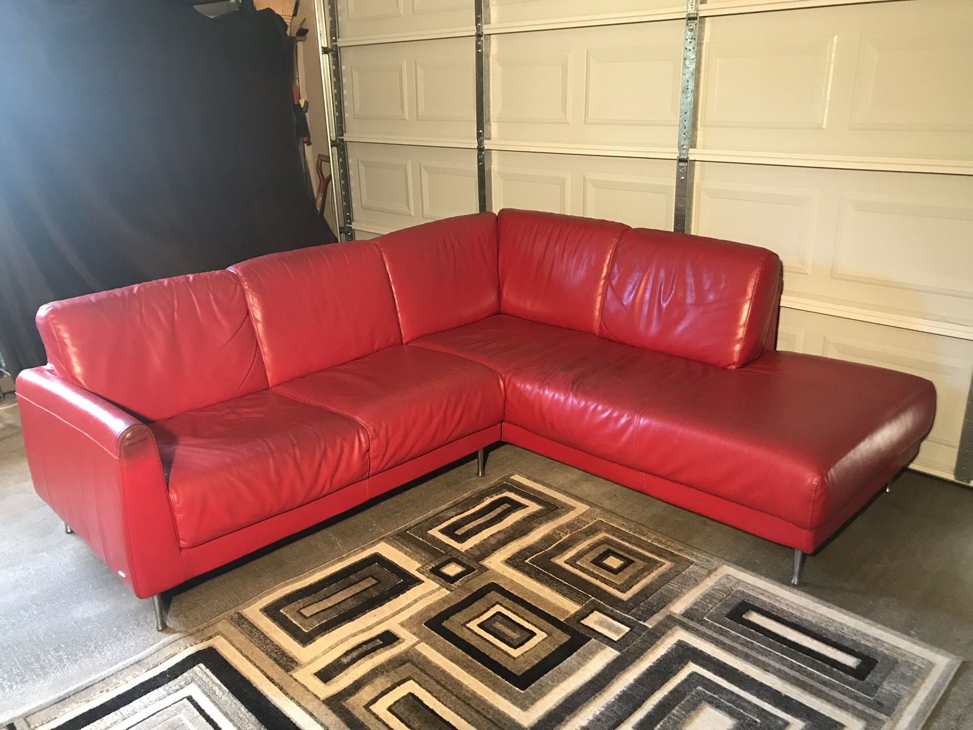 Natuzzi Red Leather Sofa from Kasala