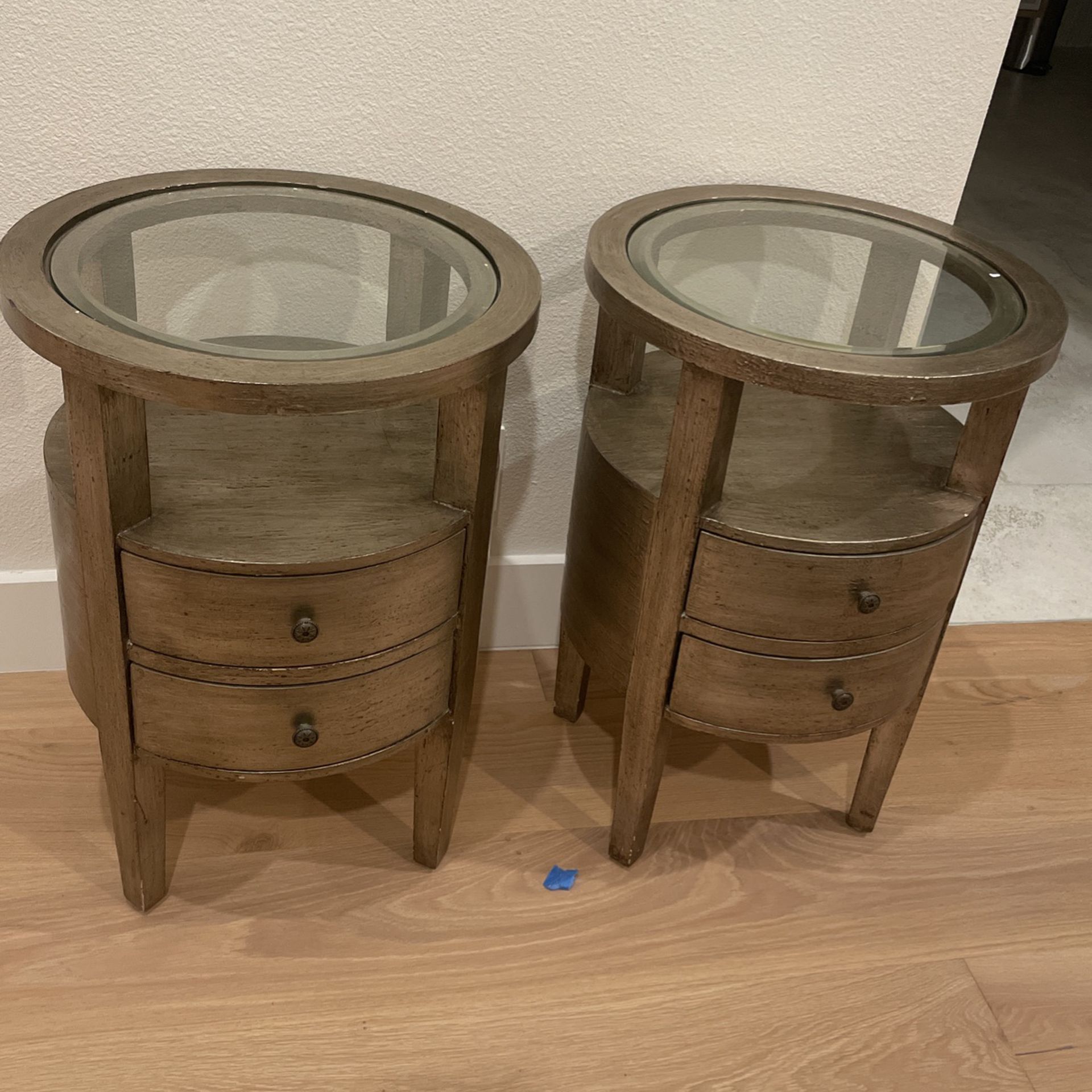 Side Tables Or Night Stands Beautiful Stain With Glass 