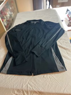 Black Full-Zip Athletic Track Jacket