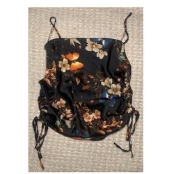 B Forever 21 Black Butterfly Print Cowl Neck Cami Tank Top Medium