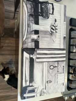 2 canvas paintings