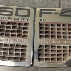 08-10 Ford F-450 Super Duty XL Fender Badge LH-RH Emblem Power Stroke Driver