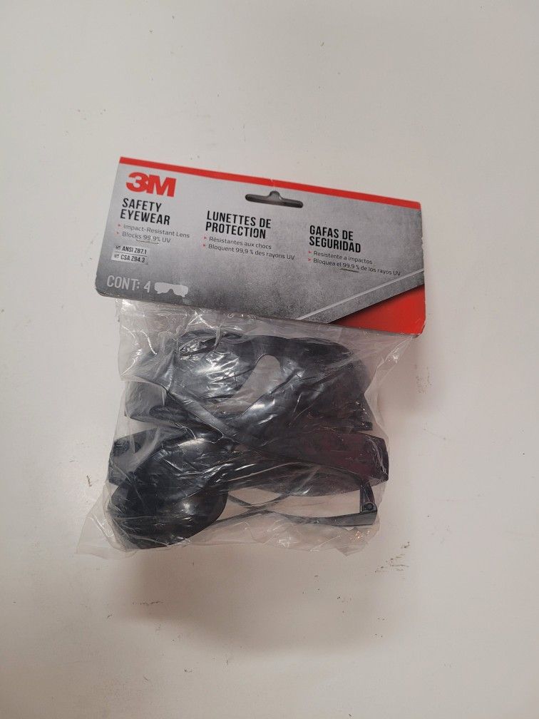 3M Safety Eyewear 90954H4-DC, Gray, Gray Lens, Anti-Scratch (4-pack)