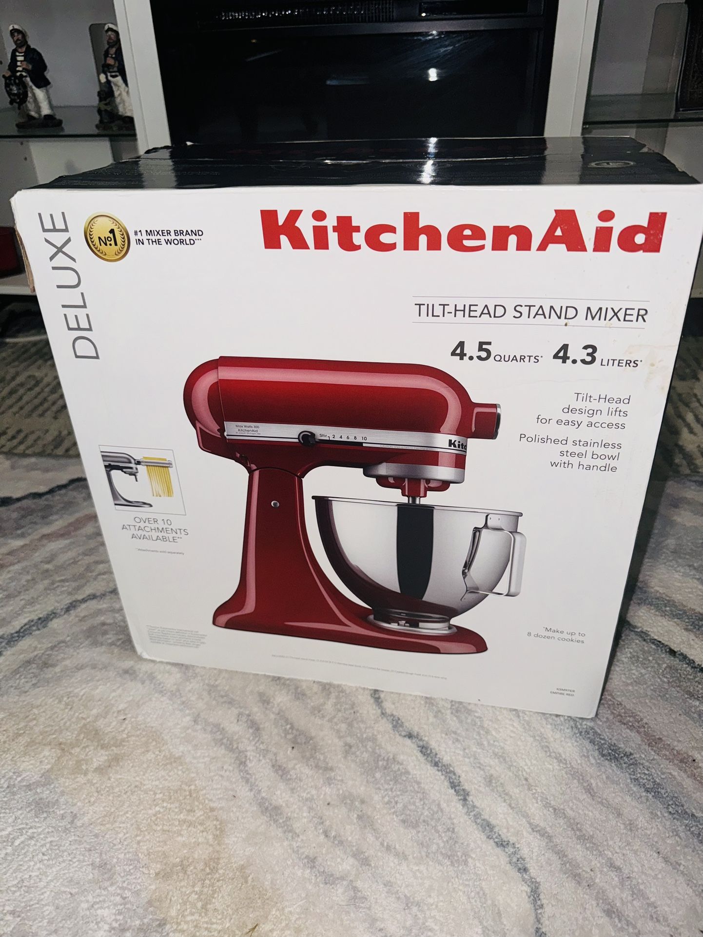 kitchenaid mixer 4.5 deluxe red