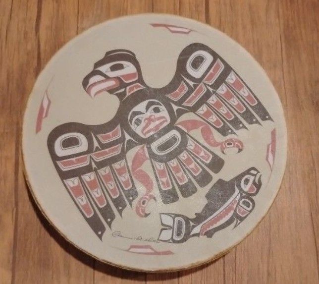 Northwest Coastal Hand Drum Signed By Artist