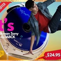 Sony Portátil Cd Player With Battery and Headphones.