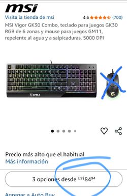 MSI Vigor GK30 Keyboard (no mouse)