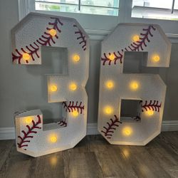 Light Up Numbers - Baseball Decorations 