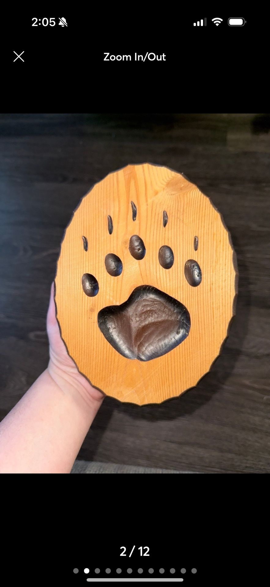 carved painted wood bear paw wall decor art