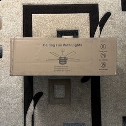 Esiovco 60" Black Crystal Caged Chandelier Ceiling Fan with Lights Remote