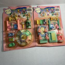 RARE!! VINTAGE 90s Meow Meow’s Wonderland Cats Fun Complete fun fair set! 