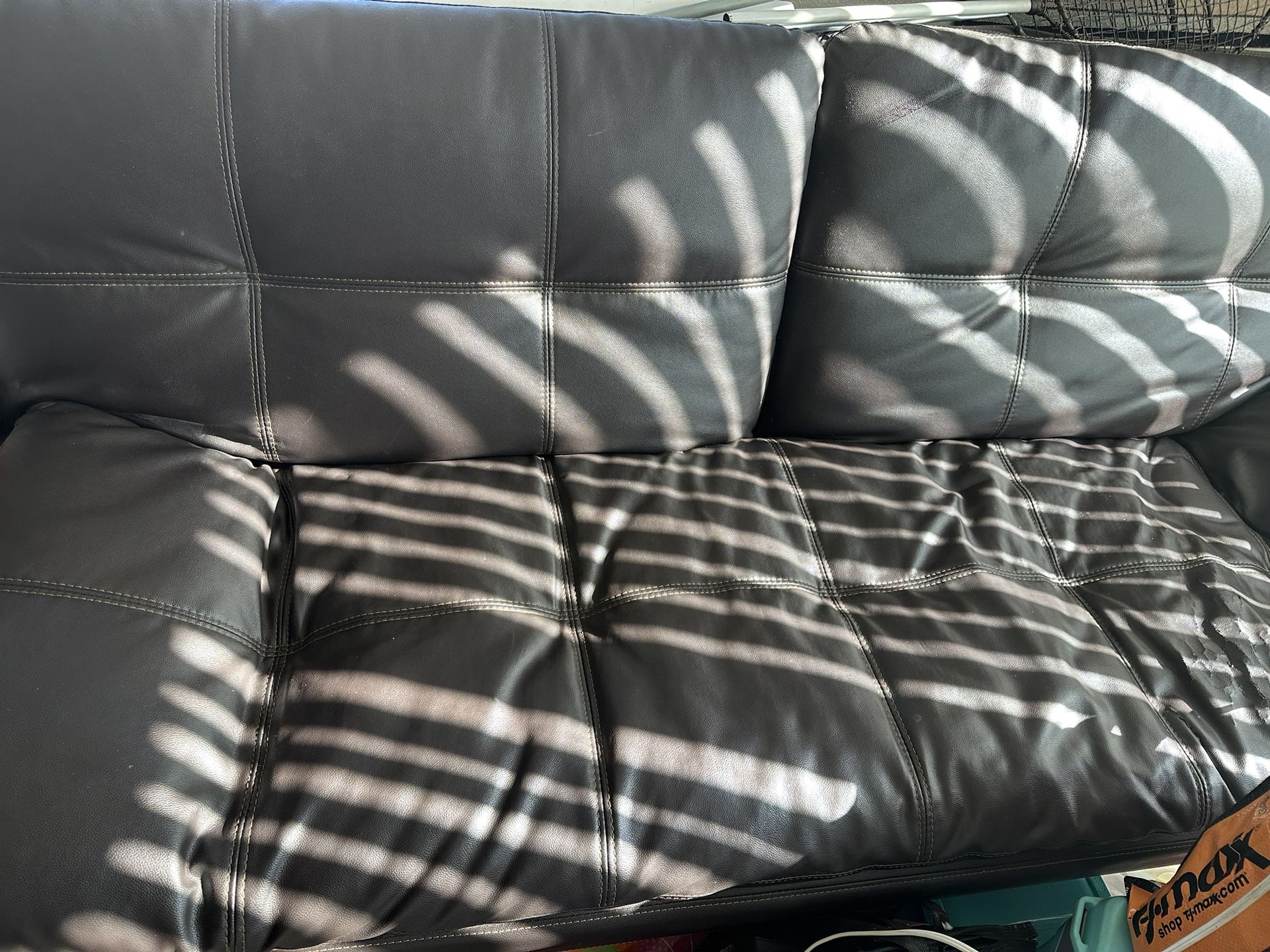 Brown Leather Futon